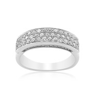 White Gold Wedding Band With Brilliant Cut Diamonds