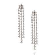White Diamond Waterfall Drop Earrings