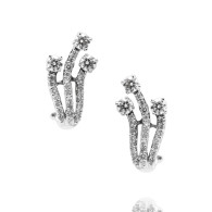 White diamond Large stud Earrings 
