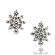 Snowflake Diamond Stud Earrings 
