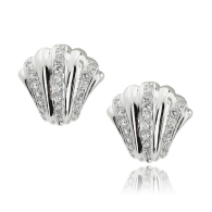 White Gold Stud Earrings With Brilliant Cut Diamonds