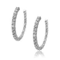 White Gold Hoop Diamond Earrings