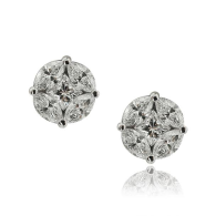 White Gold Marquise Cut Stud Earrings