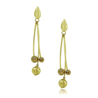 Yellow Gold Detailed Trinity Earrings