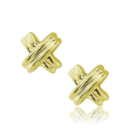 Yellow Gold 'X' Earrings