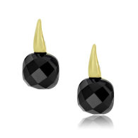 Yellow Gold Onyx Earrings
