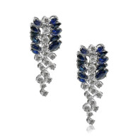 White Gold Sapphire And Diamond Earrings