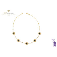 Ananya Celeste Miniature Lotus Necklace Set with Sapphires and Diamonds