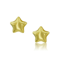Yellow Gold Star Earrings