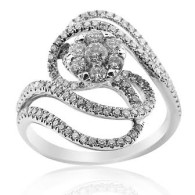 Sweeping Wave Diamond Ring 