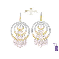 White and Yellow Gold Brio Diamond Earrings - 27.83 ct