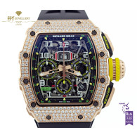 Richard Mille Chronograph Rose gold set with Factory diamonds - RM11-03