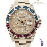 Rolex GMT Master II Factory Set Rose Gold - ref 126755SARU