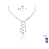 White Gold Asara Pear Cut Diamond Necklace - 38.75 ct