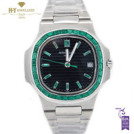 Patek Philippe Platinum Nautilus Design set with Emeralds  - ref 5711/113P-001