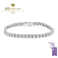White Gold Brilliant Cut Diamond Tennis Bracelet - 8.90 ct