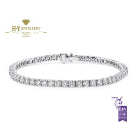 White Gold Brilliant Cut Diamond Tennis Bracelet - 5.65 ct