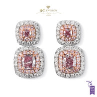 White Gold Fancy Pink Earrings - 1.84 ct