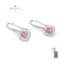 White Gold Fancy Pink Earrings - 0.98 ct