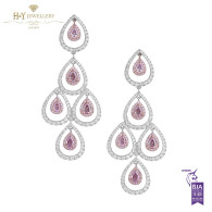 White Gold Chandelier Pear Cut Diamond Earrings - 3.92 ct