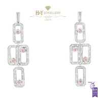 White Gold Chandelier Fancy Pink Diamond Earrings - 4.63 ct