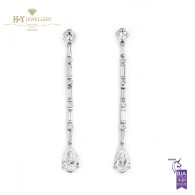 White Gold Mixed Cut Diamond Earrings - 3.40 ct 