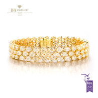 Pear Cut Fancy Yellow Diamond Bracelet - 20.43ct - 