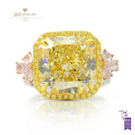 Fancy Yellow and Pink Diamond Ring -  12.77 CT