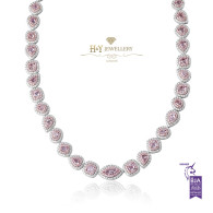 White Gold Fancy Pink Diamond Necklace - 16.11 ct