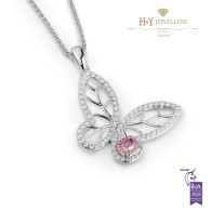 Buttefly Pendant with Pink Diamonds - 1.03 ct