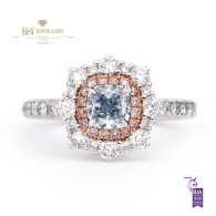 White Gold Light Blue Diamond Ring - 1.63 ct