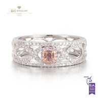Cushion Cut Single Fancy Pink Diamond Ring - 0.11ct - VS2