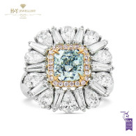 Fancy Greenish Blue Diamond Ring - 4.26 ct