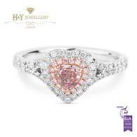 White Gold Heart Cut Fancy Pink Diamond Ring - 0.76 ct 