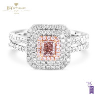 Fancy Pink Radiant Cut Diamond Ring - 0.92 ct