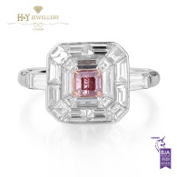 White Gold Fancy Intense Cushion Cut Pink Diamond Ring - 2.13 ct