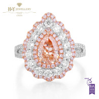Pear cut and Brilliant Cut Fancy Brown Orange Diamond Ring - 2.23 ct