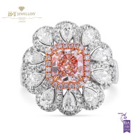 White Gold Flower Pink Diamond Ring - 2.64 ct