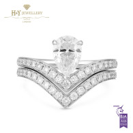 White Gold Pear Cut Double Ring - 1.58 ct