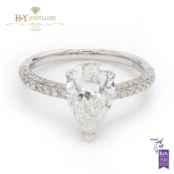 White Gold Pear Cut Diamond Ring - 2.45 ct