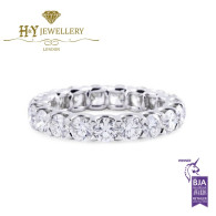 White Gold Brilliant Cut Diamond Full Eternity Ring - 2.84 ct