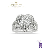 White Gold Flawless Heart Shape Diamond Ring -3.13 D IF Type IIA