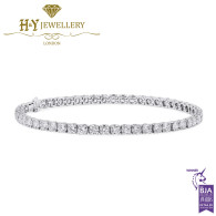 White Gold Round Cut Diamond Tennis Bracelet - 10.44 ct