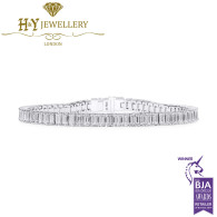 White Gold Emerald Cut Diamond Tennis Bracelet 8.79ct
