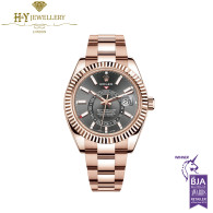 Rolex Sky Dweller Rhodium Dial Full Rose Gold  - ref 326935