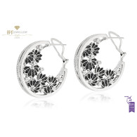 Ananya Lotus Samsara Earrings set with Diamonds