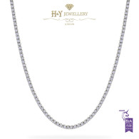 White Gold Round Cut Diamond Tennis Necklace