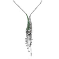 Peridot and Cognac diamond Necklace 
