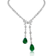 Classic sweeping Emerald and Diamonds Necklace 