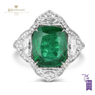 Vivid Green Emerald Ring - 8.91 ct